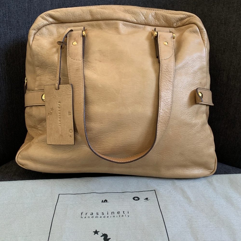Frassineti leather tote (Tan)